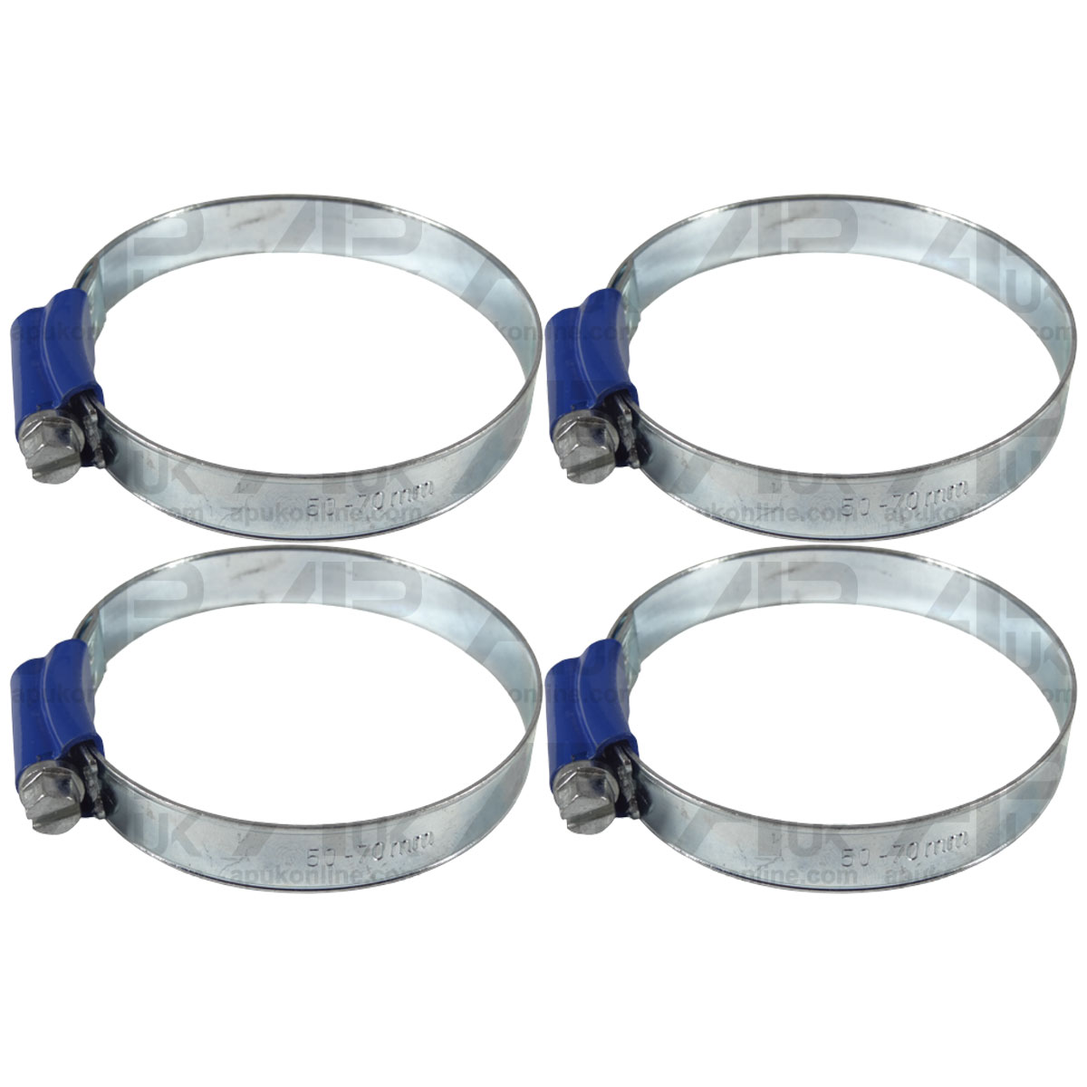 4x Universal Worm Drive Rubber Hose Pipe Clip Clamp 50-65mm for Various Tractor