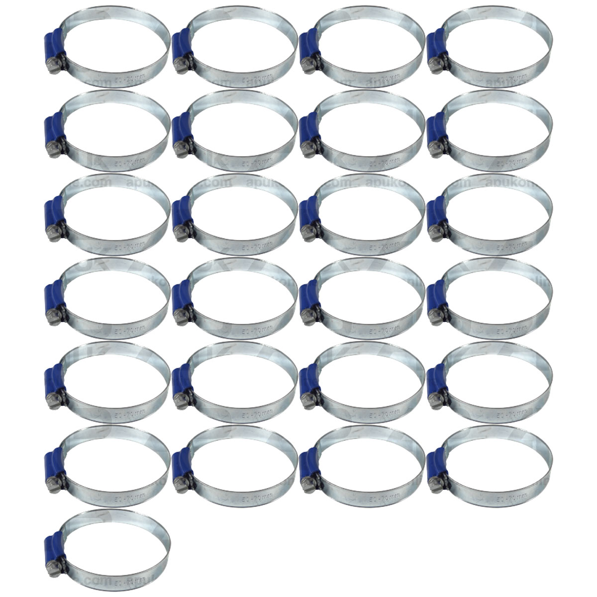 25x Worm Drive Hose Clamp 50-70mm Rubber Water Coolant Pipe Workshop Fastener