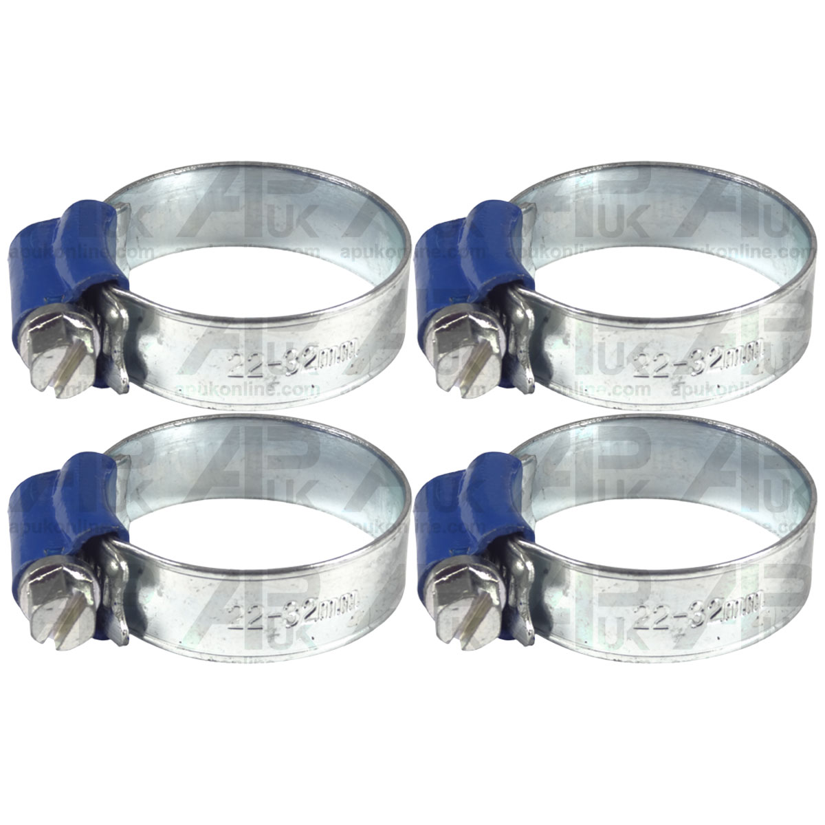 4x Universal Worm Drive Rubber Hose Pipe Clip Clamp 22-32mm for Various Tractor