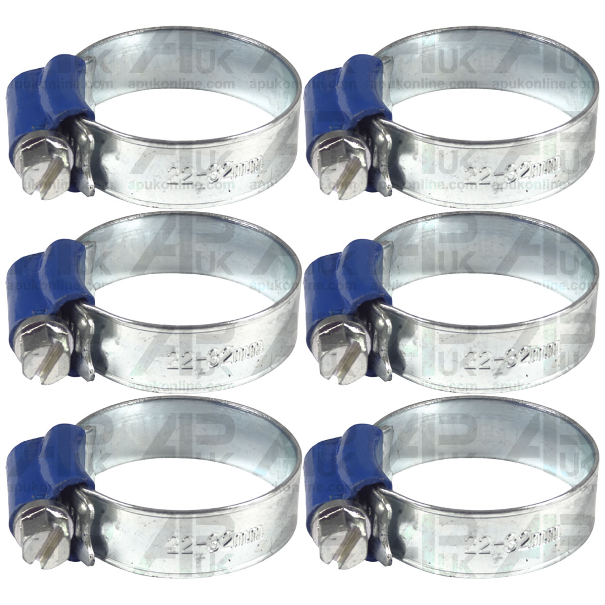 6x Worm Drive Hose Clamp 22-32mm Rubber Water Coolant Pipe Workshop Fastener
