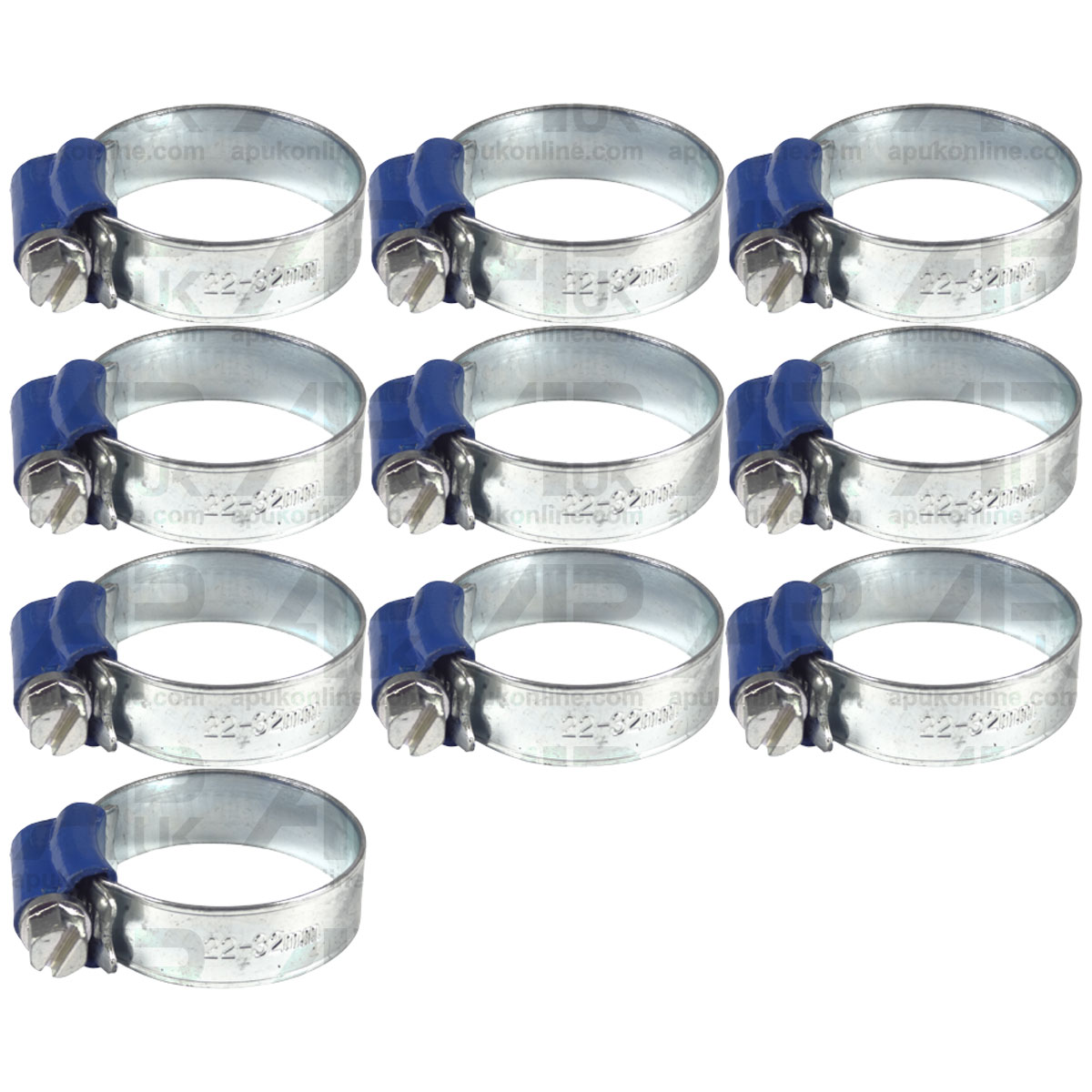 10x Worm Drive Hose Clamp 22-32mm Rubber Water Coolant Pipe Workshop Fastener
