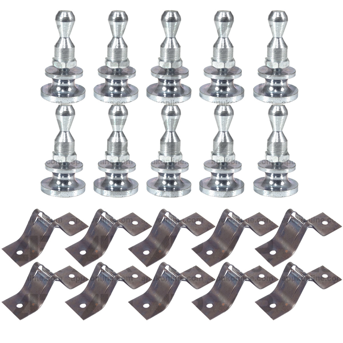 10x Grill Retainer Studs & Clips for Fordson Power Super Major Dexta Tractor