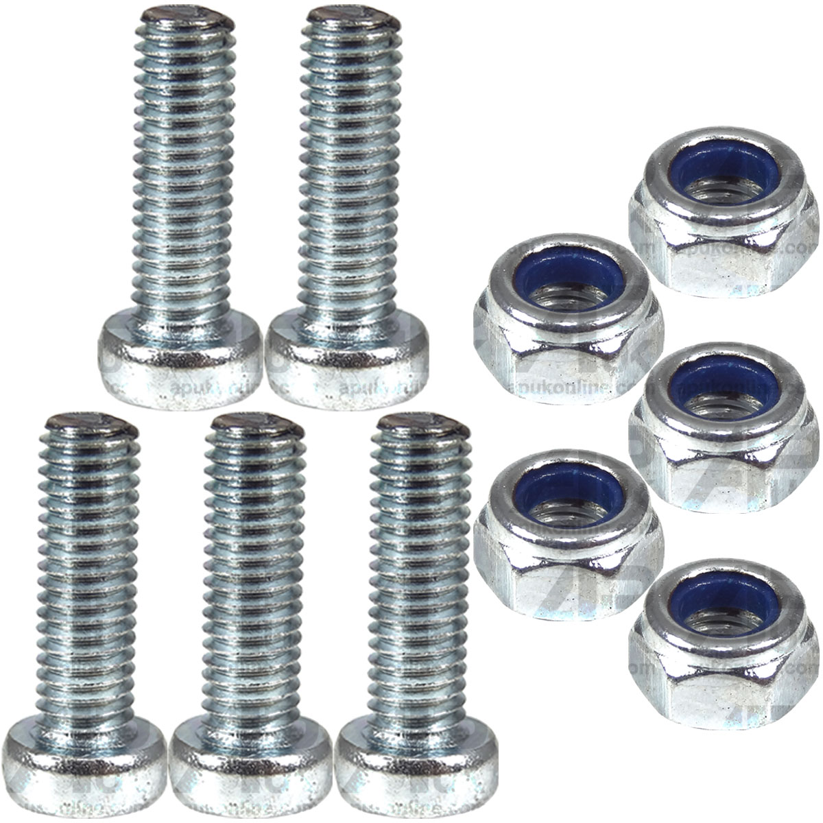 5x Cheese Head Machine Screws &amp; Nuts for Various Tractor &amp; Tools Implements