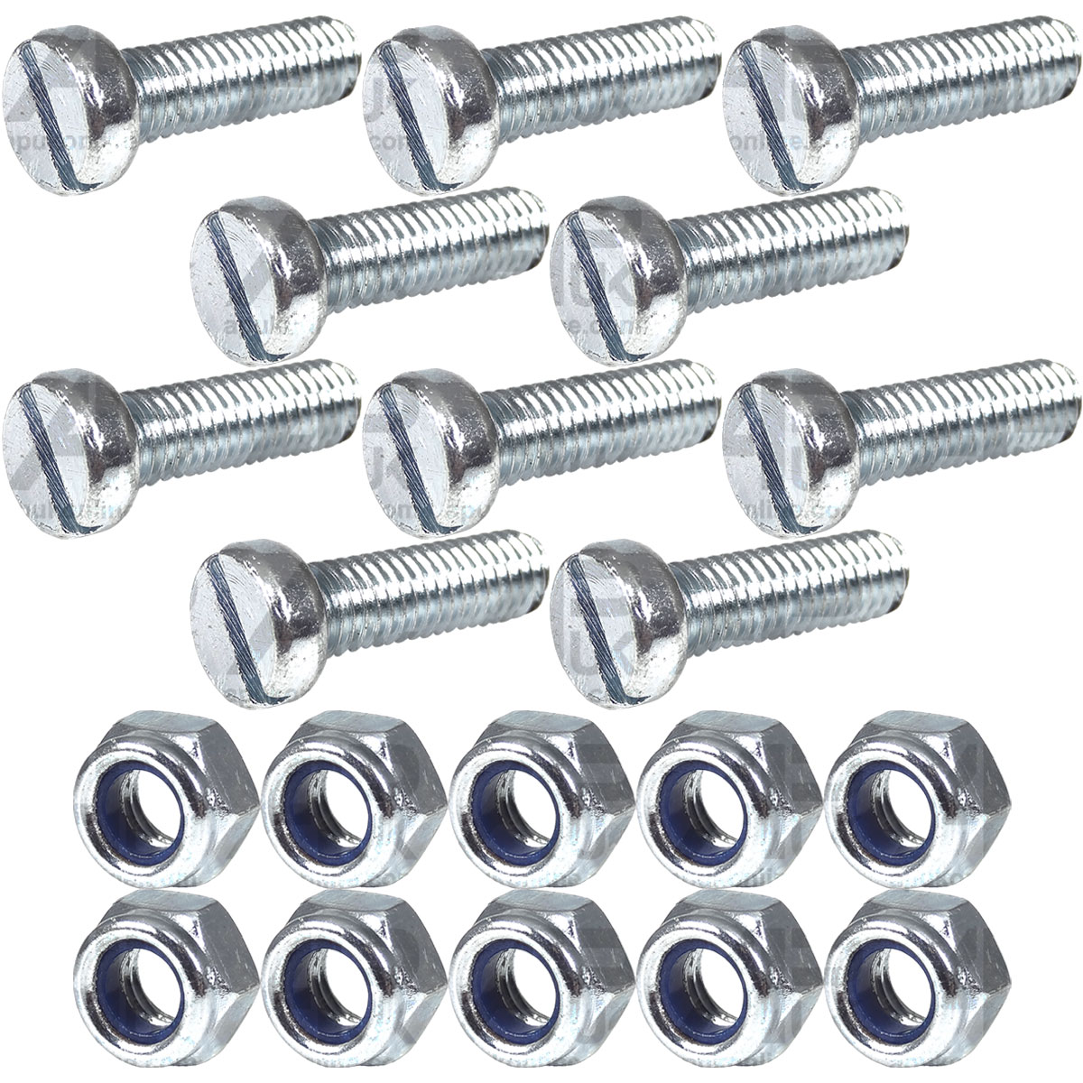 10x Cheese Head Machine Screws &amp; Nuts for Various Tractor &amp; Tools Implements