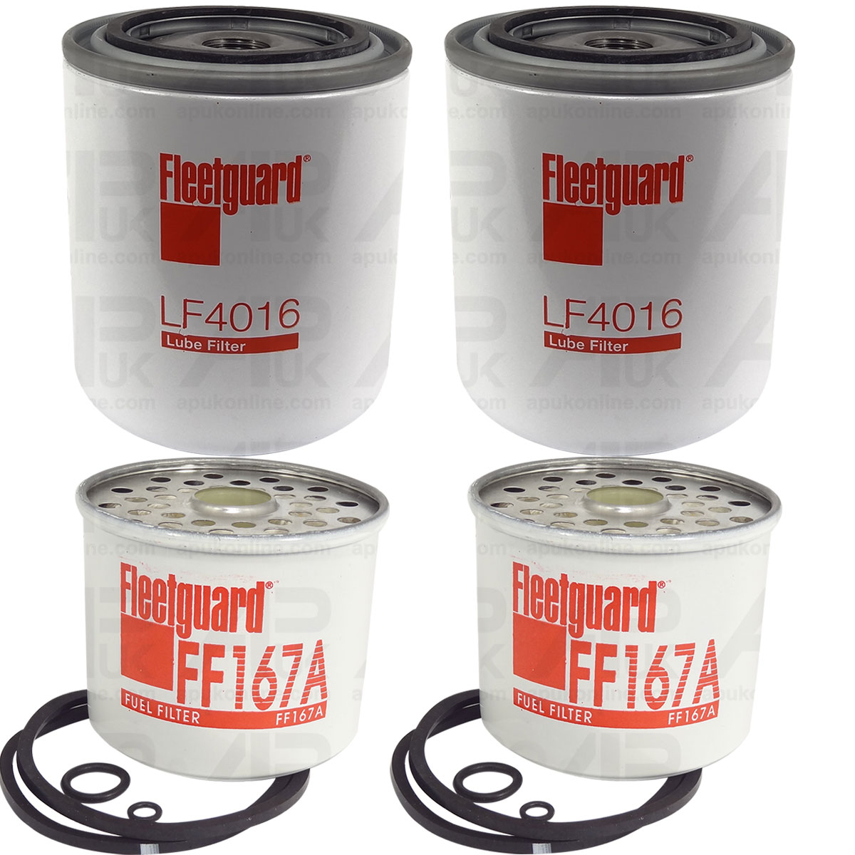 Fleetguard Oil &amp; Fuel Filter Set for Ford 5000 5600 6600 335 2310 2610 Tractor