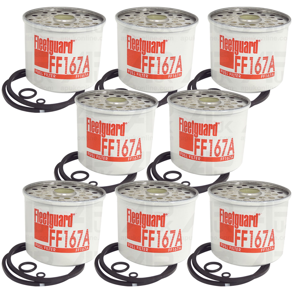8x Fleetguard Fuel Filter for Massey Ferguson 35 65 135 148 165 168 245 Tractor