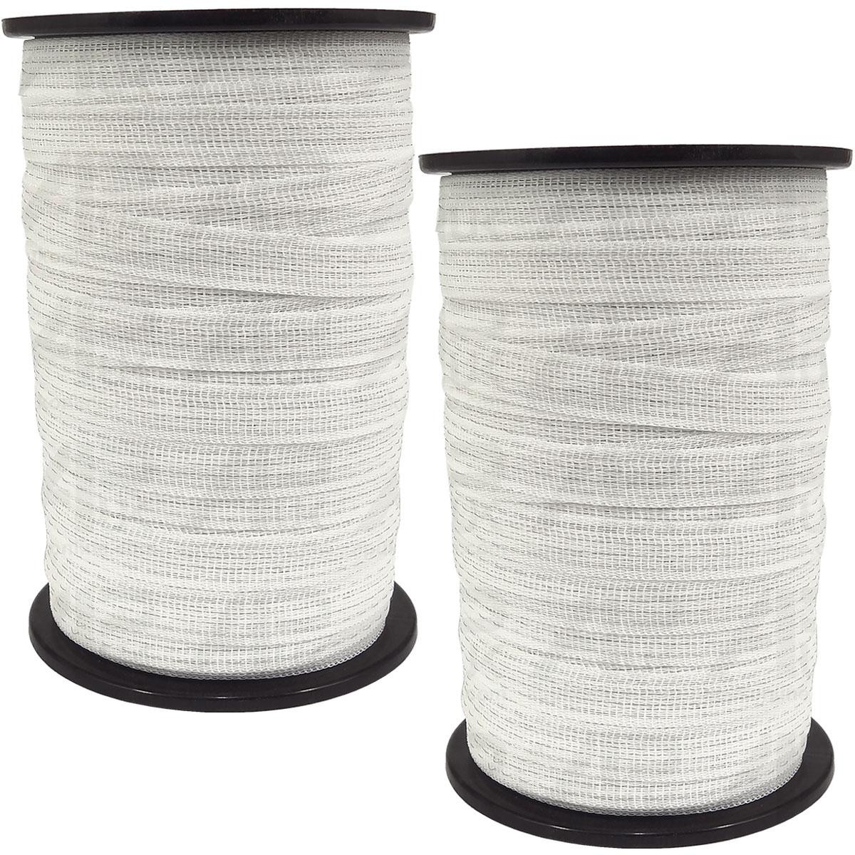 2x Electric Fence Tape 200m x 20mm Poly Fencing Horse Pony White Paddock Ribbon