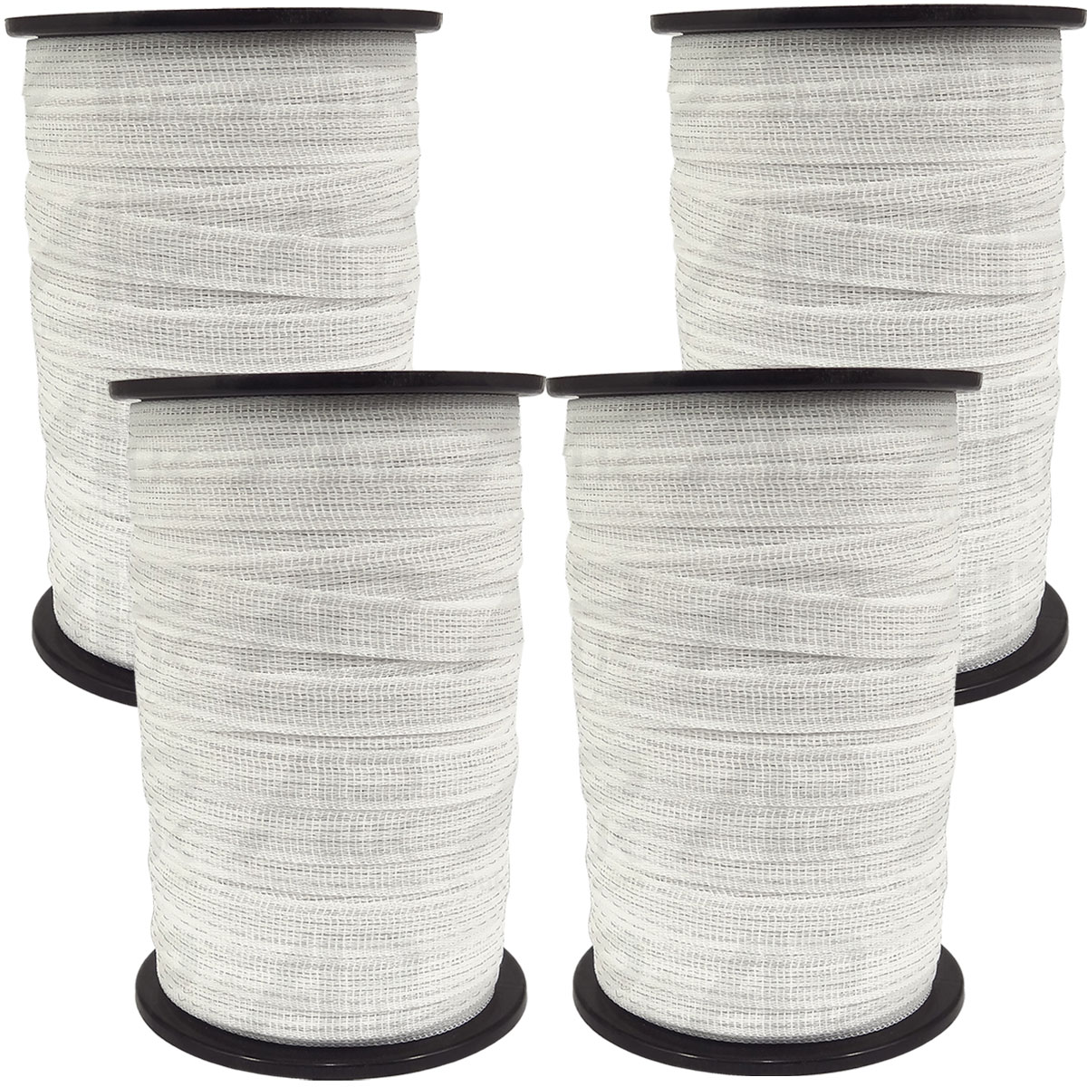 4x Electric Fence Tape 200m x 20mm Poly Fencing Horse Pony White Paddock Ribbon