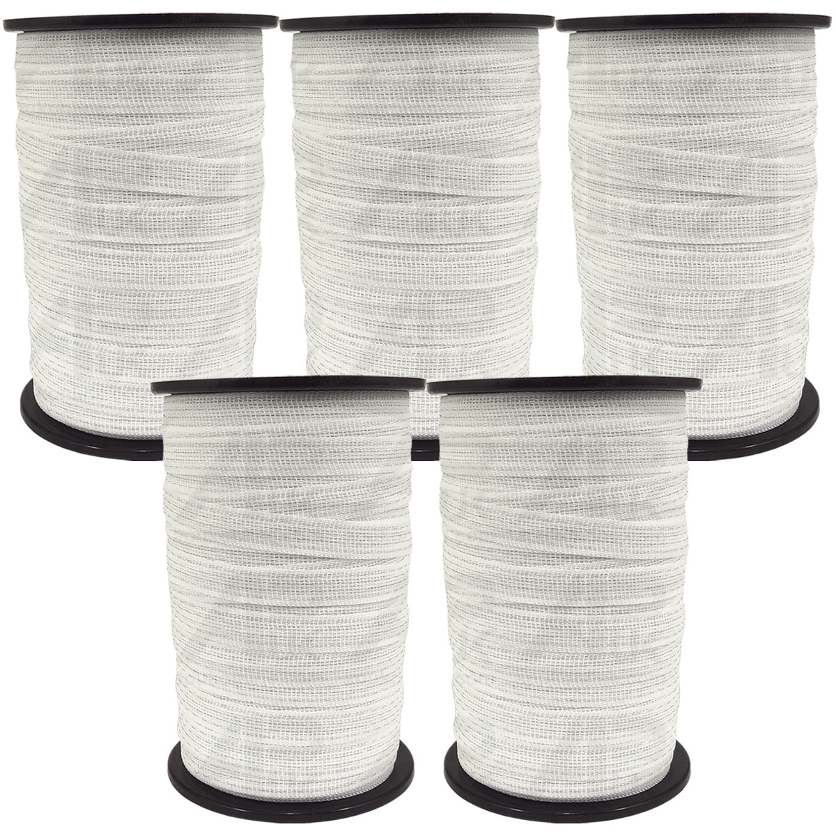 5x Electric Fence Tape 200m x 20mm Poly Fencing Horse Pony White Paddock Ribbon