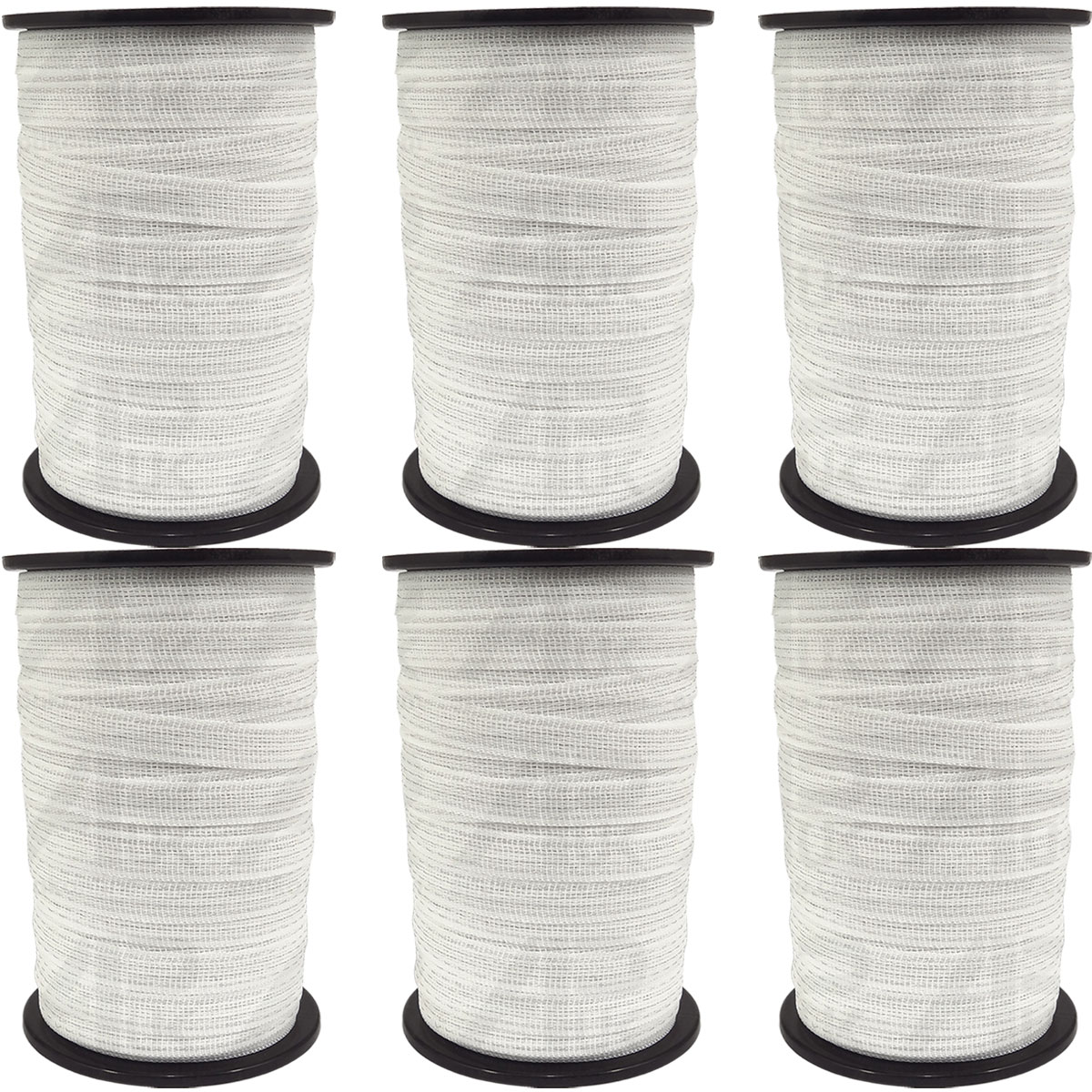 6x 200m Roll x 20mm Stainless Steel Electric Fence Poly Tape Livestock Paddock