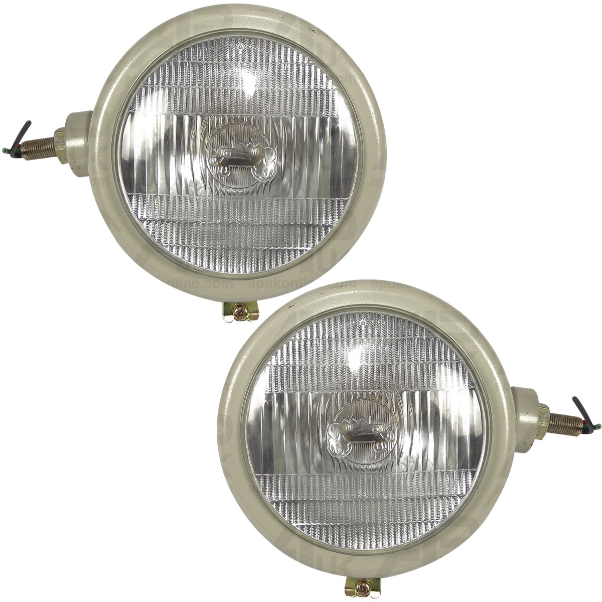 2x Side Mounted Off White Headlights for David Brown 1210 1212 1410 1412 Tractor