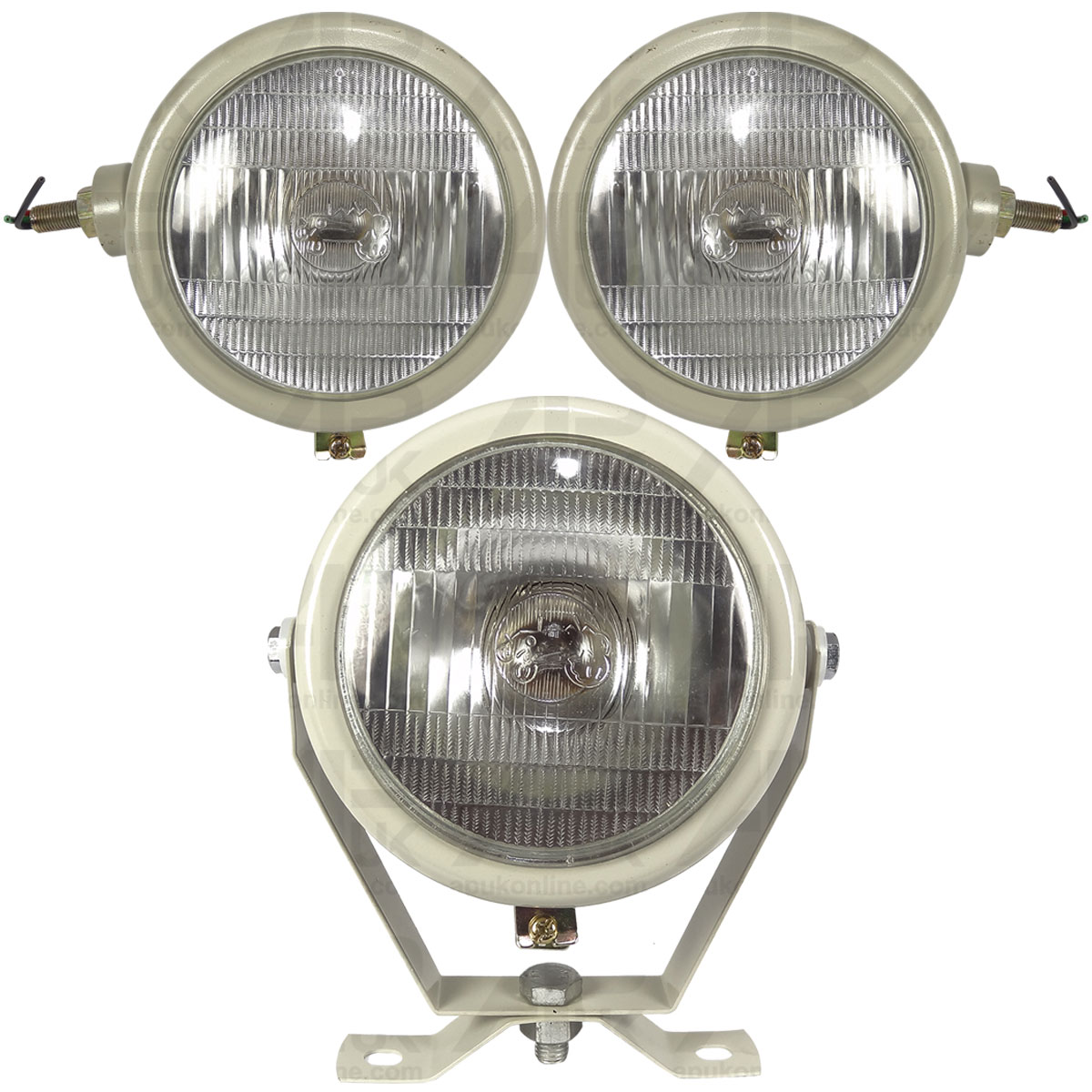 Pair White Headlights &amp; Plough Lamp for David Brown 770 780 880 885 990 Tractor