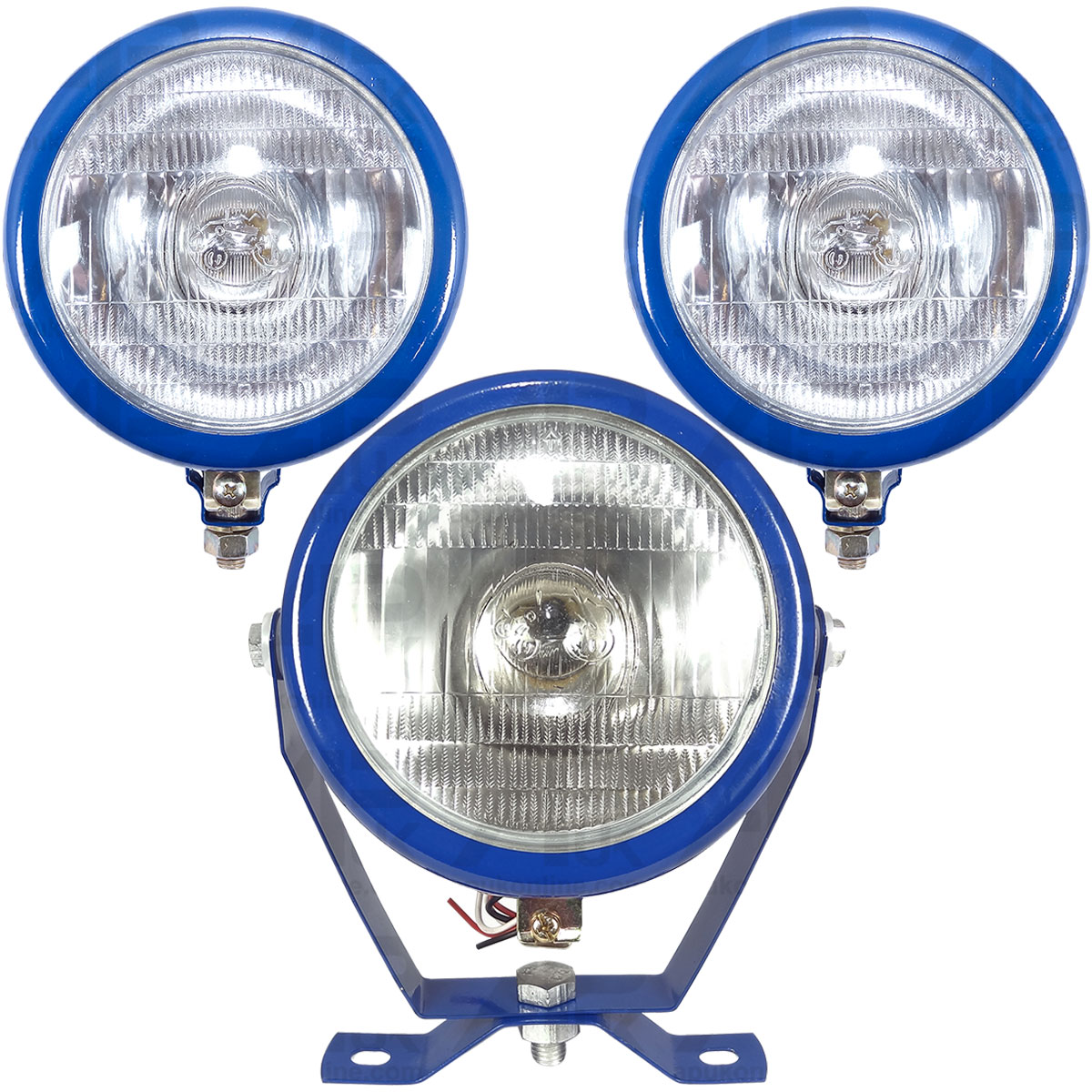 Vertical Blue Headlights &amp; Work Lamp for Fordson Power Super Dexta Major Tractor