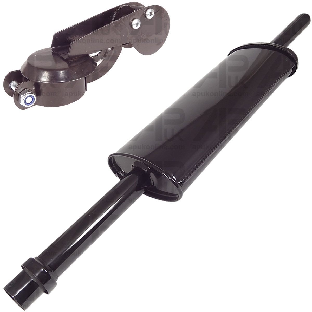 Slip-On Silencer &amp; 2&quot; Weather Rain Cap for 6 Cylinder Perkins AD6/55 Engine