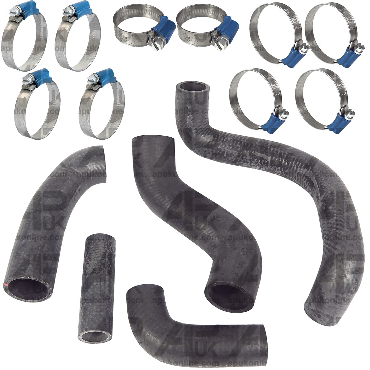 Rubber Coolant Hoses &amp; Worm Clips Kit Cooler Water Set for Fordson Dexta Tractor