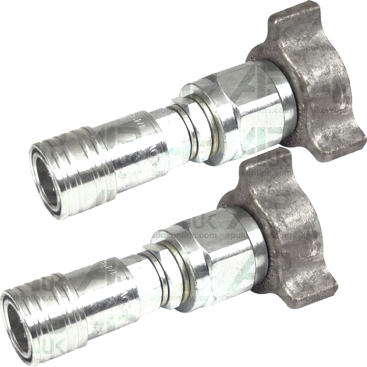 Pair Hydraulic Adapter Dowty 3/8&quot; - 1/4&quot; BSP Female QR for David Brown Tractor