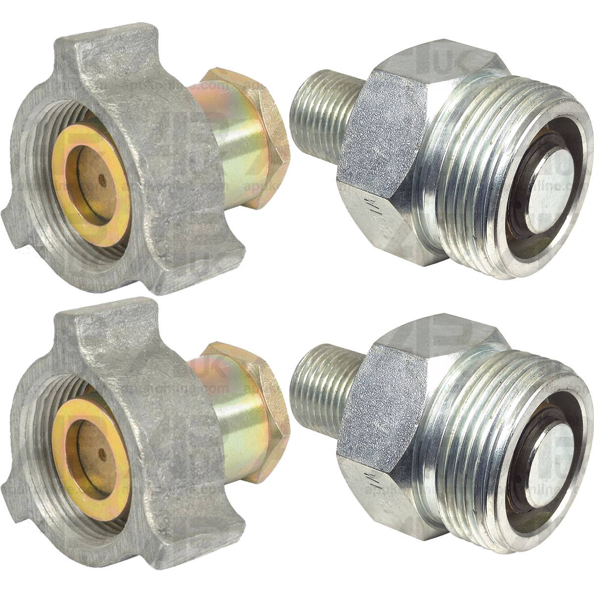 2x Exactor to Male 1/2&quot; to 3/8&quot; BSP Coupler Pack for Fordson New Holland Tractor