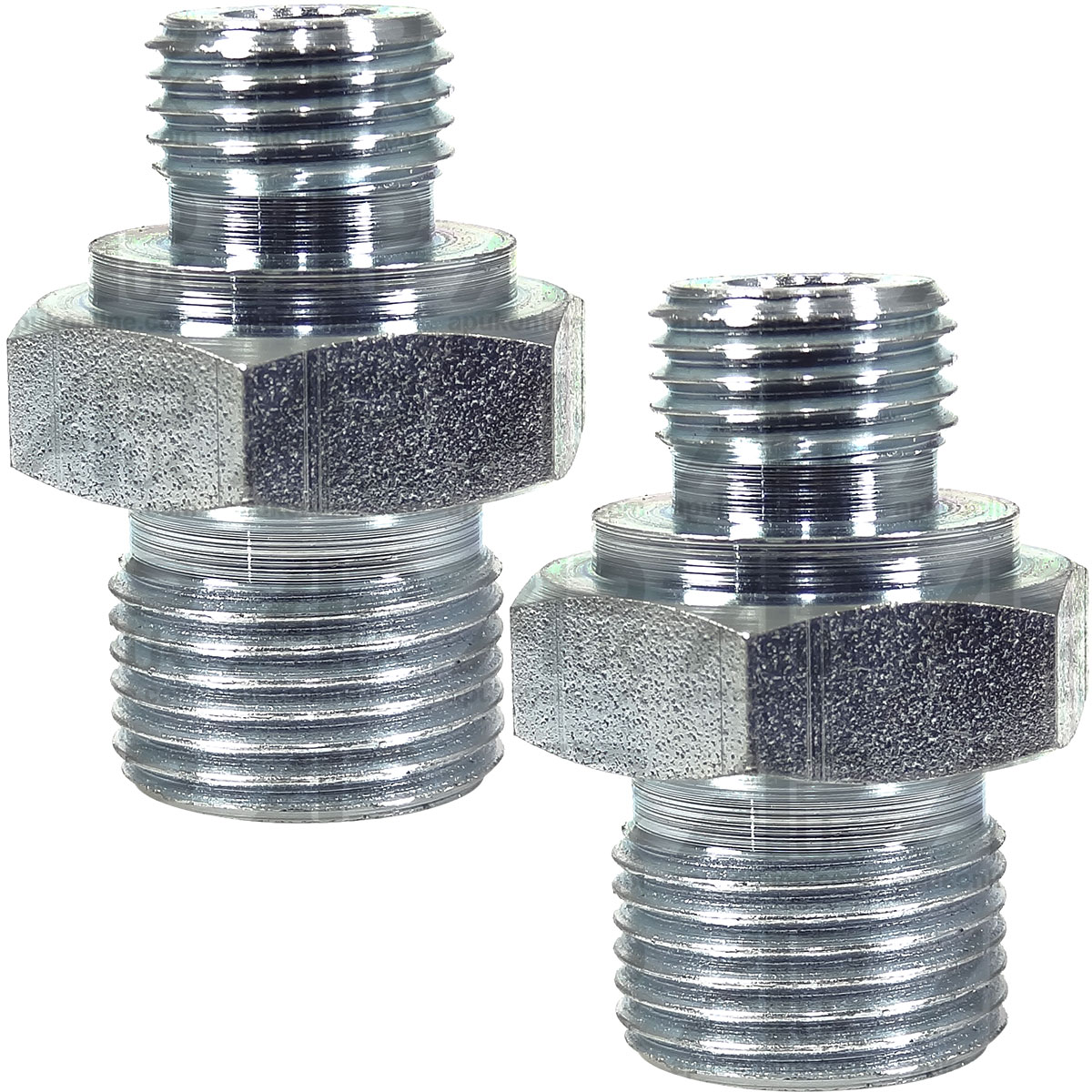 Pair Hydraulic Adaptor 3/8&quot; BSP Male - 1/2&quot; UNF Male Set for Ford Massey Tractor