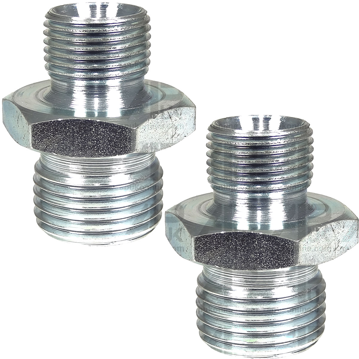 Pair Hydraulic Adaptor 3/8&quot; Male to 1/2&quot; Male BSP Pack for Case IH JCB Tractor