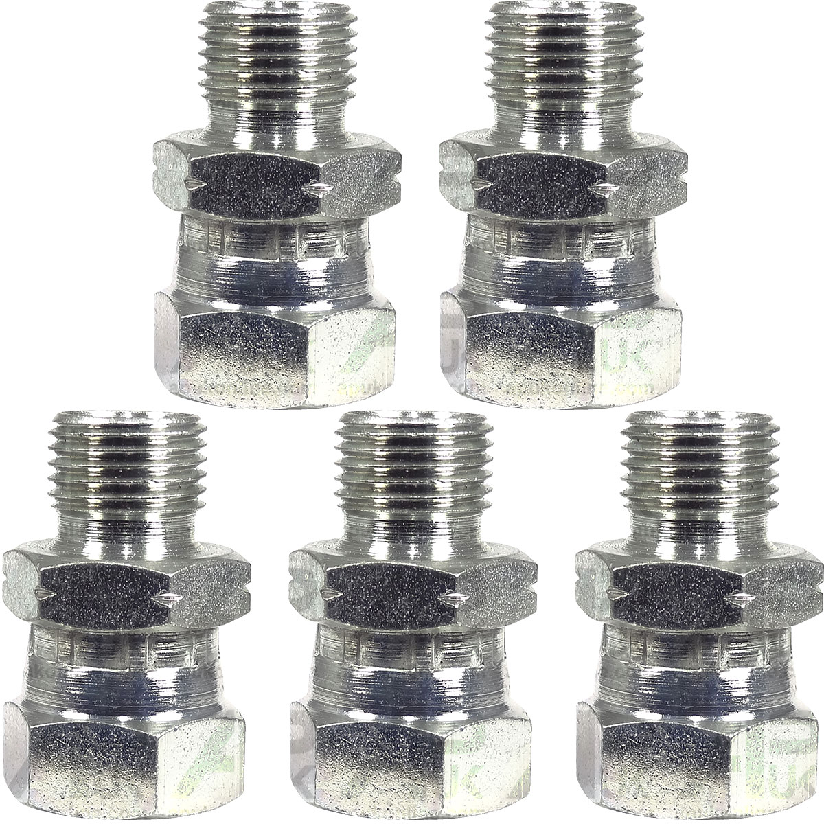 5x Hydraulic Adaptor 3/8&quot; BSP Female to M16 Male Set for Ford Massey Tractor