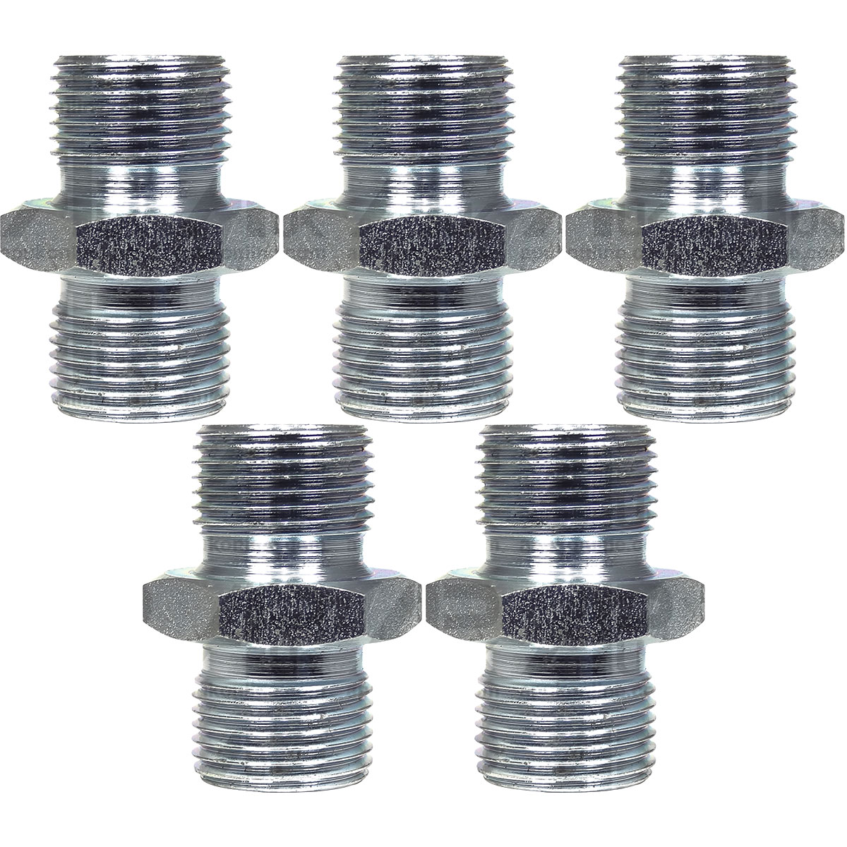 5x Hydraulic Adaptor 3/8&quot; BSP Male/Male Set for Ford Massey Ferguson Tractor