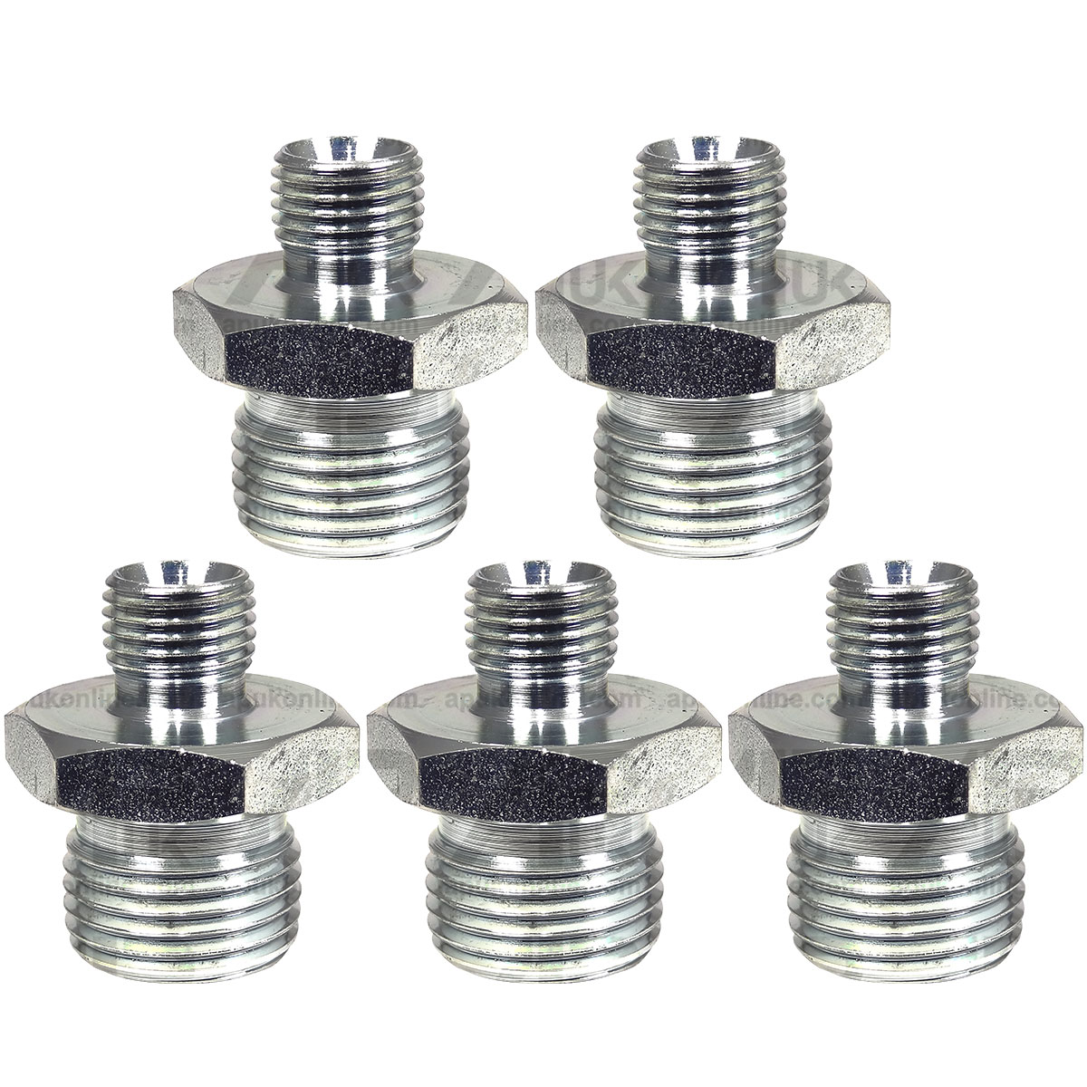 5x Hydraulic Adaptor 1/4&quot; Male to 1/2&quot; Male BSP Set for Massey Ferguson Tractor