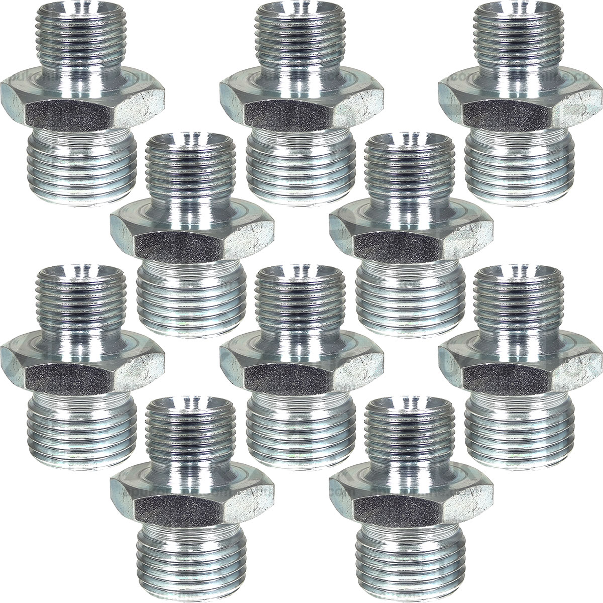 10x Hydraulic Adaptor 3/8&quot; Male to 1/2&quot; Male BSP Pack for John Deere Tractor