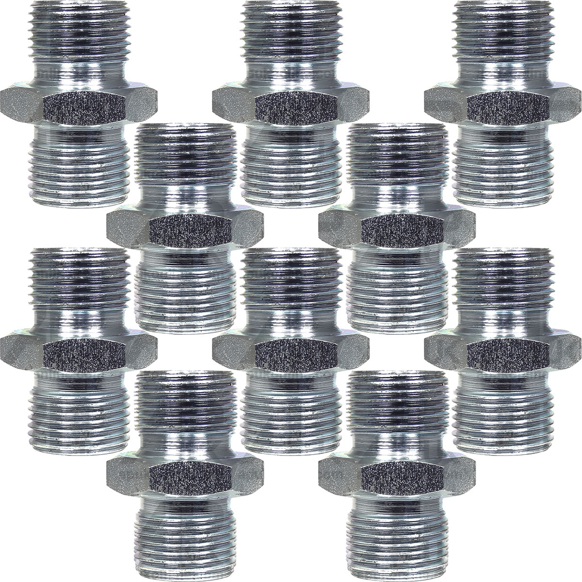 10x Hydraulic Adaptor 3/8&quot; BSP Male/Male Set for Ford Massey Ferguson Tractor