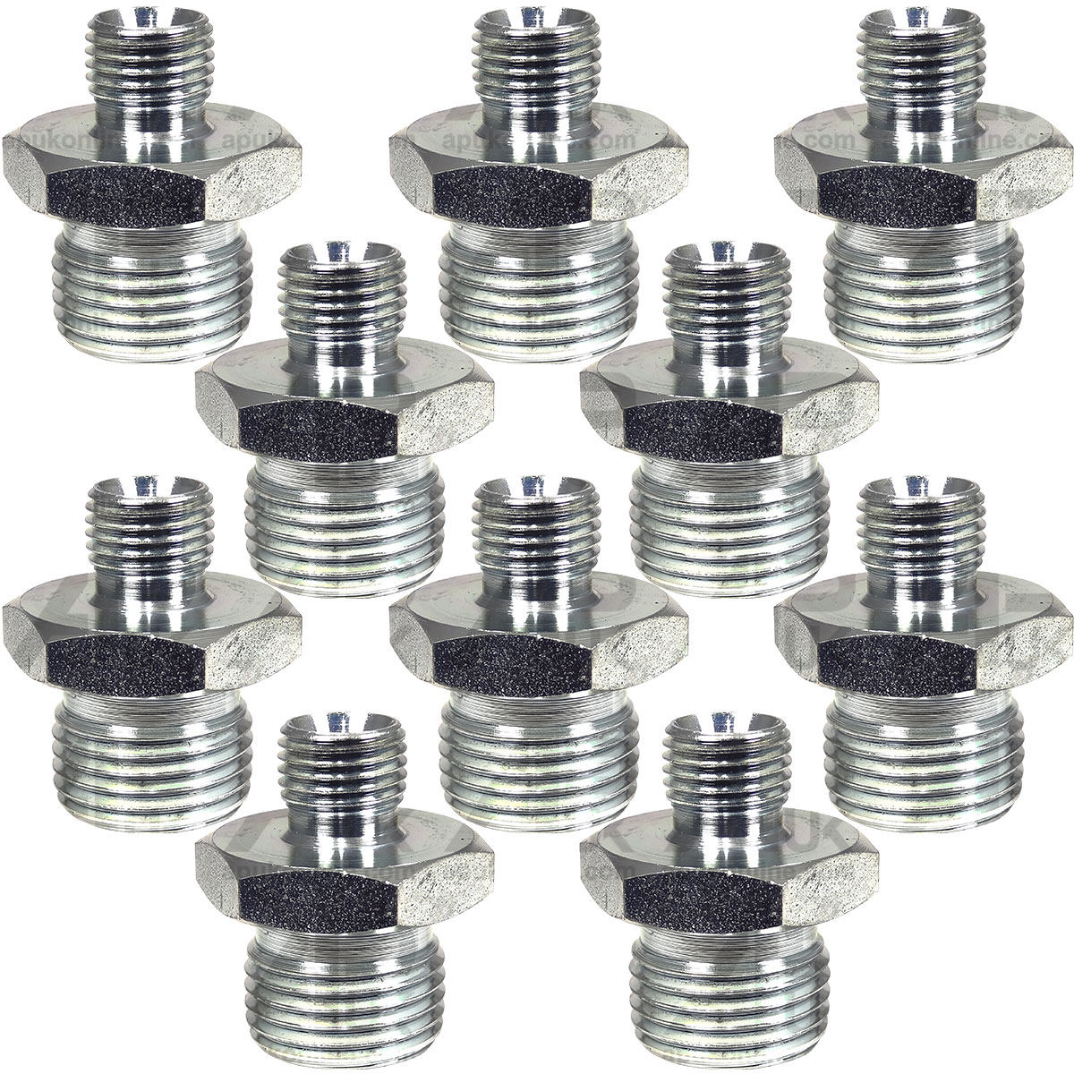 10x Hydraulic Adaptor 1/4&quot; Male to 1/2&quot; Male BSP Set for Massey Ferguson Tractor