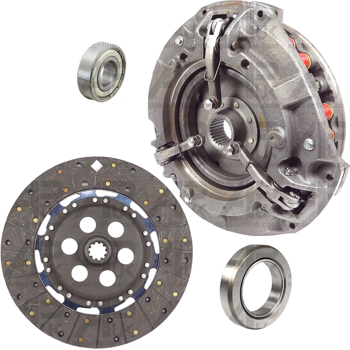 Dual Cover Clutch Kit 10/12" & Bearings for Massey Ferguson 165 168 265 Tractor