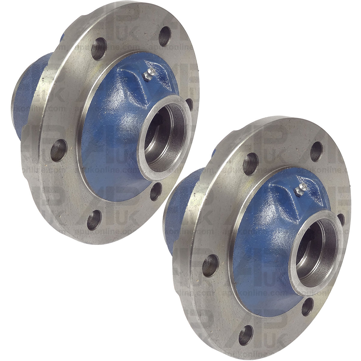 2x Front Wheel Hubs Bare Less Studs &amp; Cap for Ford 4000 4600 4100 Tractor