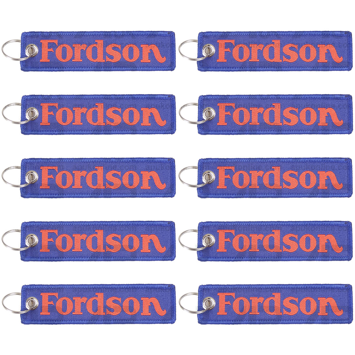 10x Flexible Ribbon Fabric Woven Key Ring Chain for Fordson Dexta Major Tractor