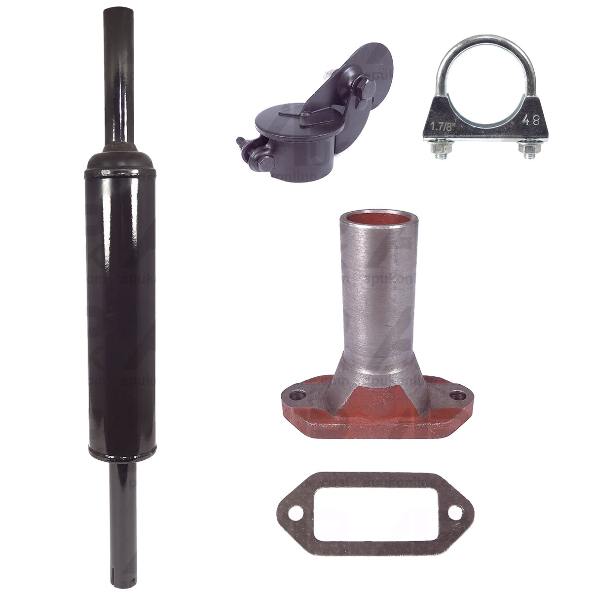 Exhaust Elbow with Black Enamel Silencer Kit for David Brown 990 1200 Tractor