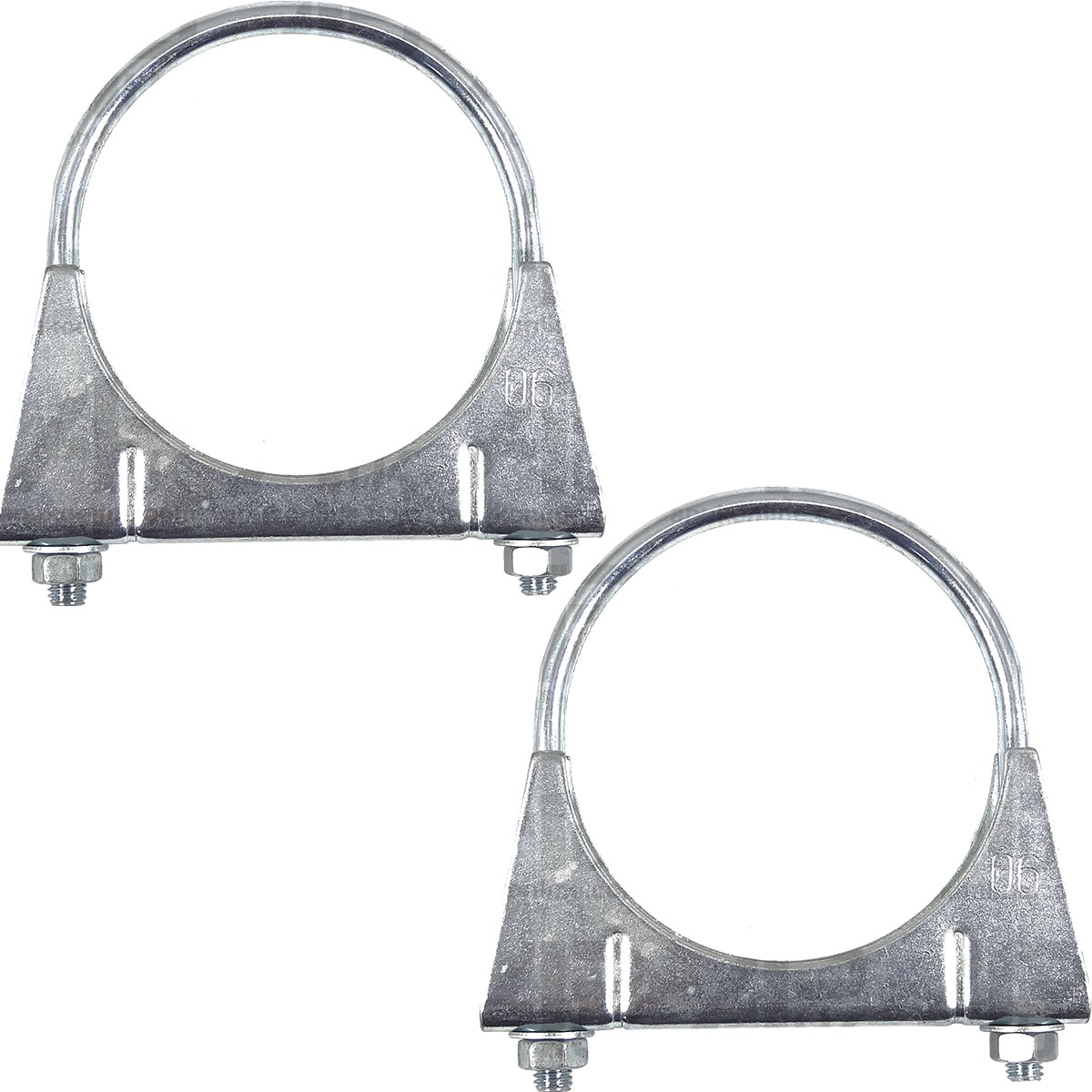 2x Exhaust Silencer Clamp 90mm 3 1/2&quot; Inch Dia M10 x 1.5mm for Various Tractor