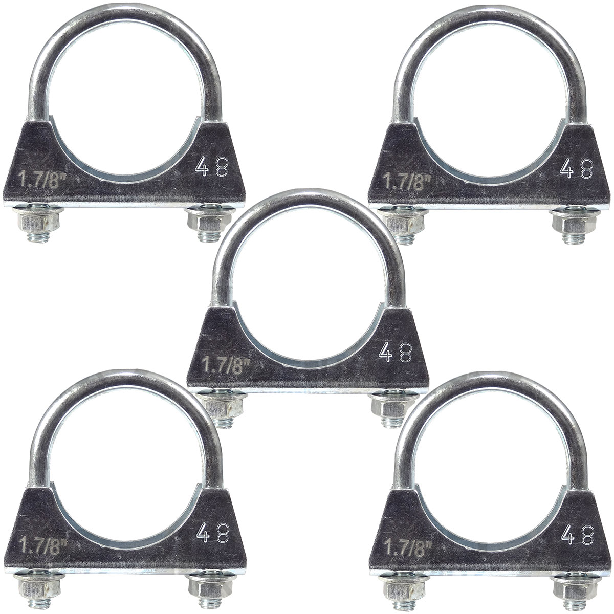 5x Exhaust Silencer Clamp 48mm 1 7/8&quot; Inch M8 for Various Allis Chalmers Tractor