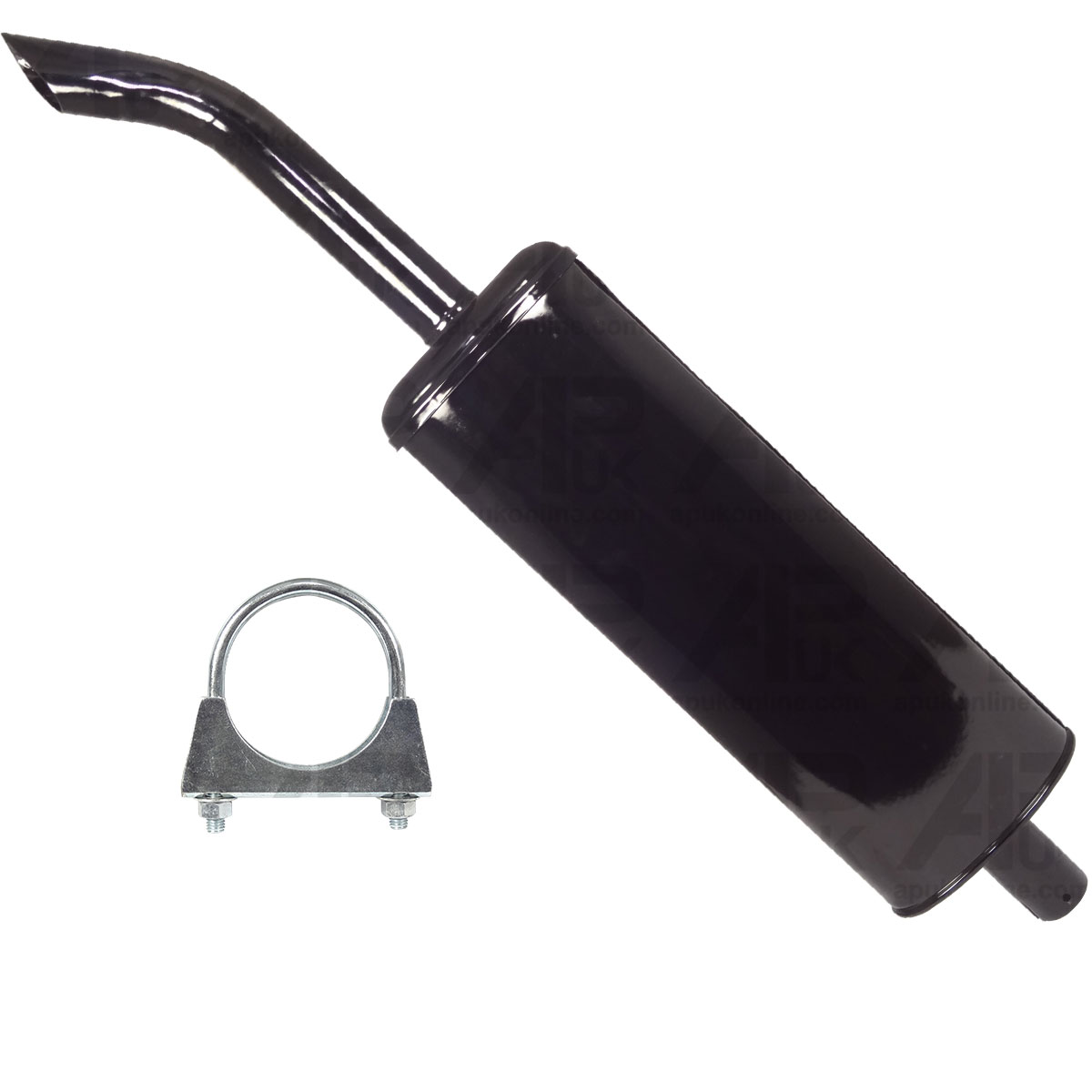 Exhaust Silencer Black Enamel Vertical &amp; Clamp for Ford 234 3230 3430 Tractor