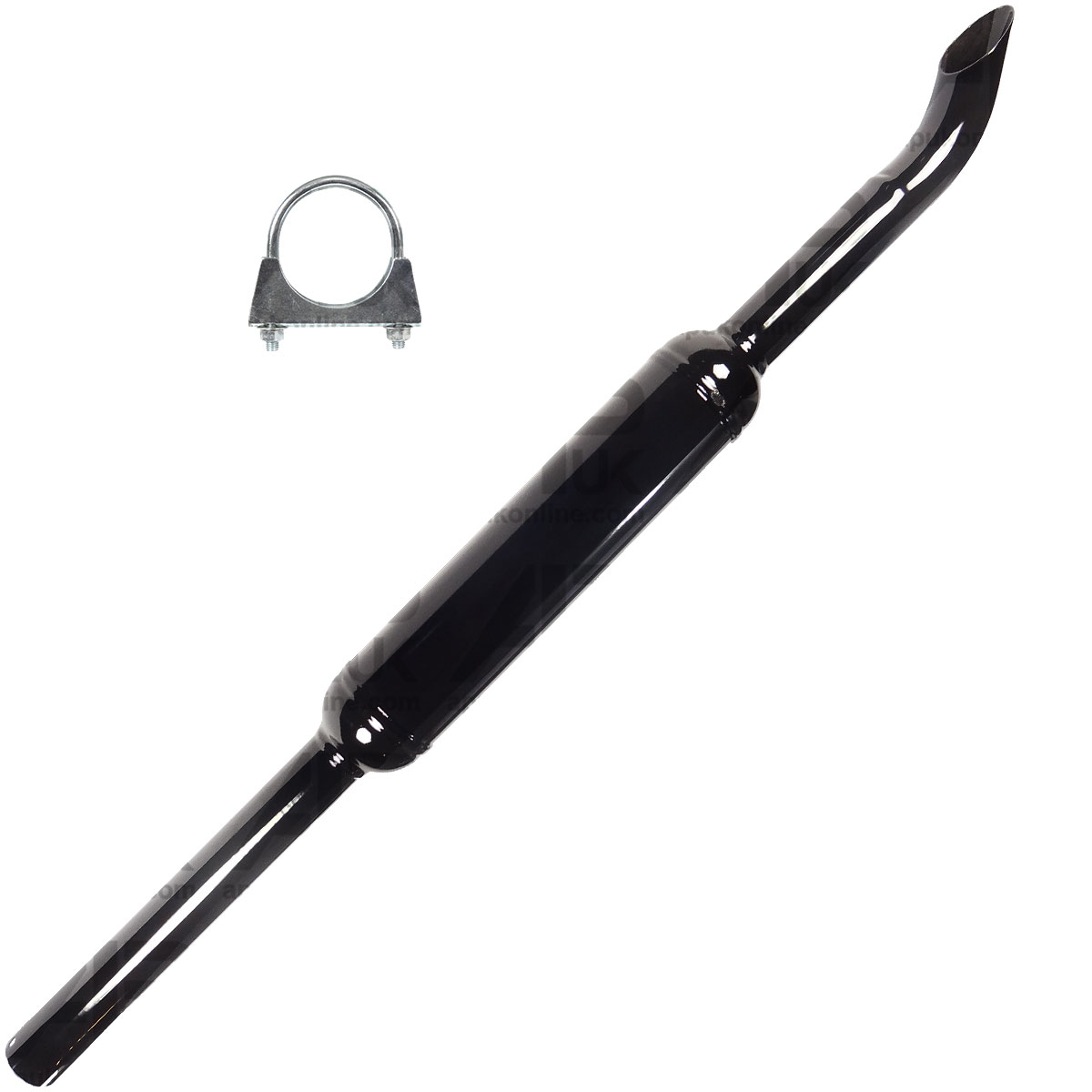 Exhaust Silencer Black Enamel &amp; Clamp for Massey Ferguson 565 575 590 Tractor