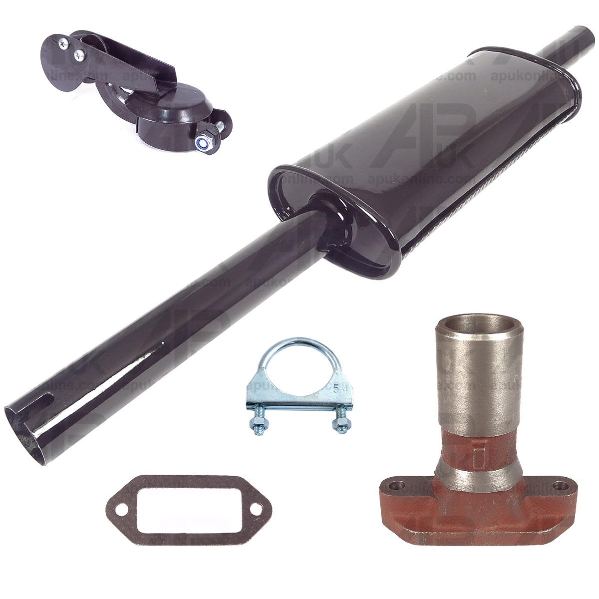 Exhaust Silencer Elbow Clamp &amp; Cap Kit for David Brown 885 990 995 996 Tractor