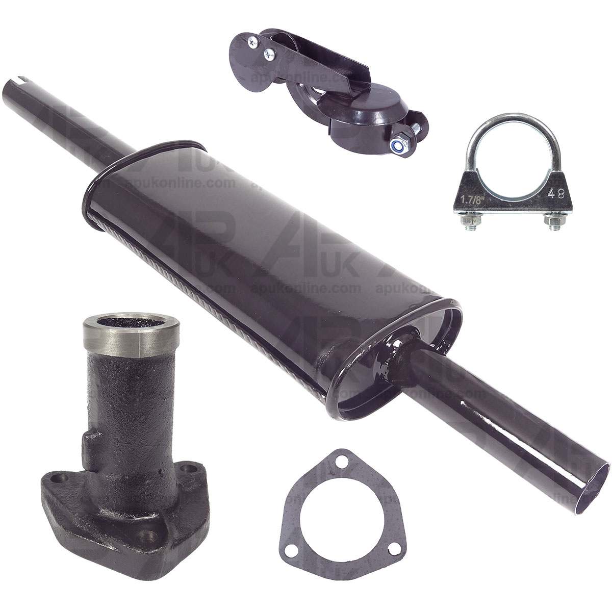 Exhaust Silencer Elbow Clamp &amp; Cap Kit for David Brown 770 780 880 885 Tractor