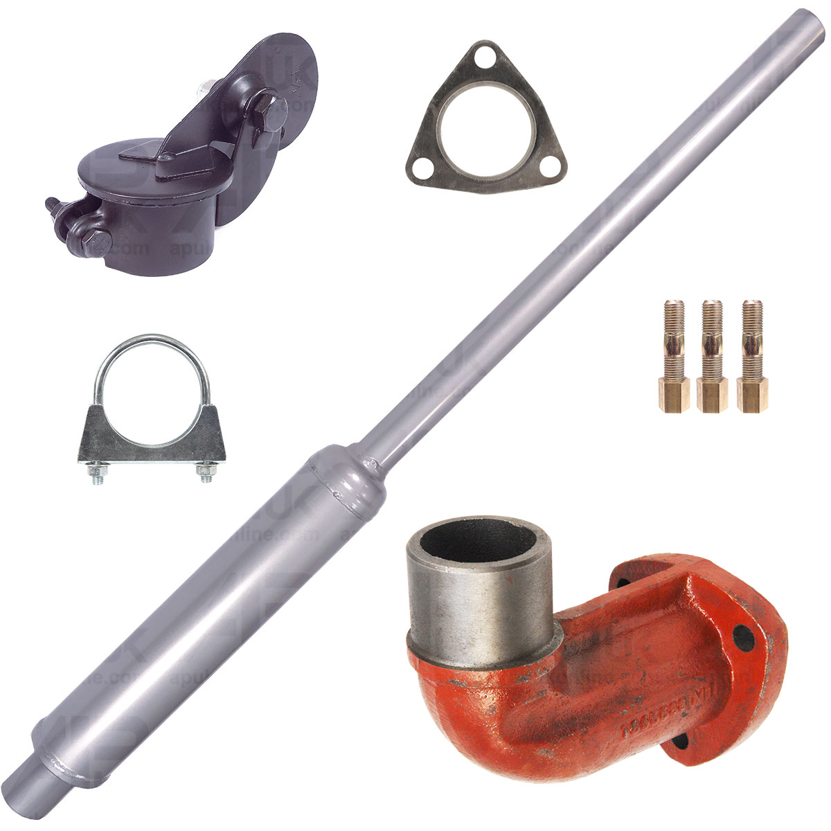 Exhaust Silencer Elbow &amp; Rain Cap Kit for Massey Ferguson 135 148 133 Tractor
