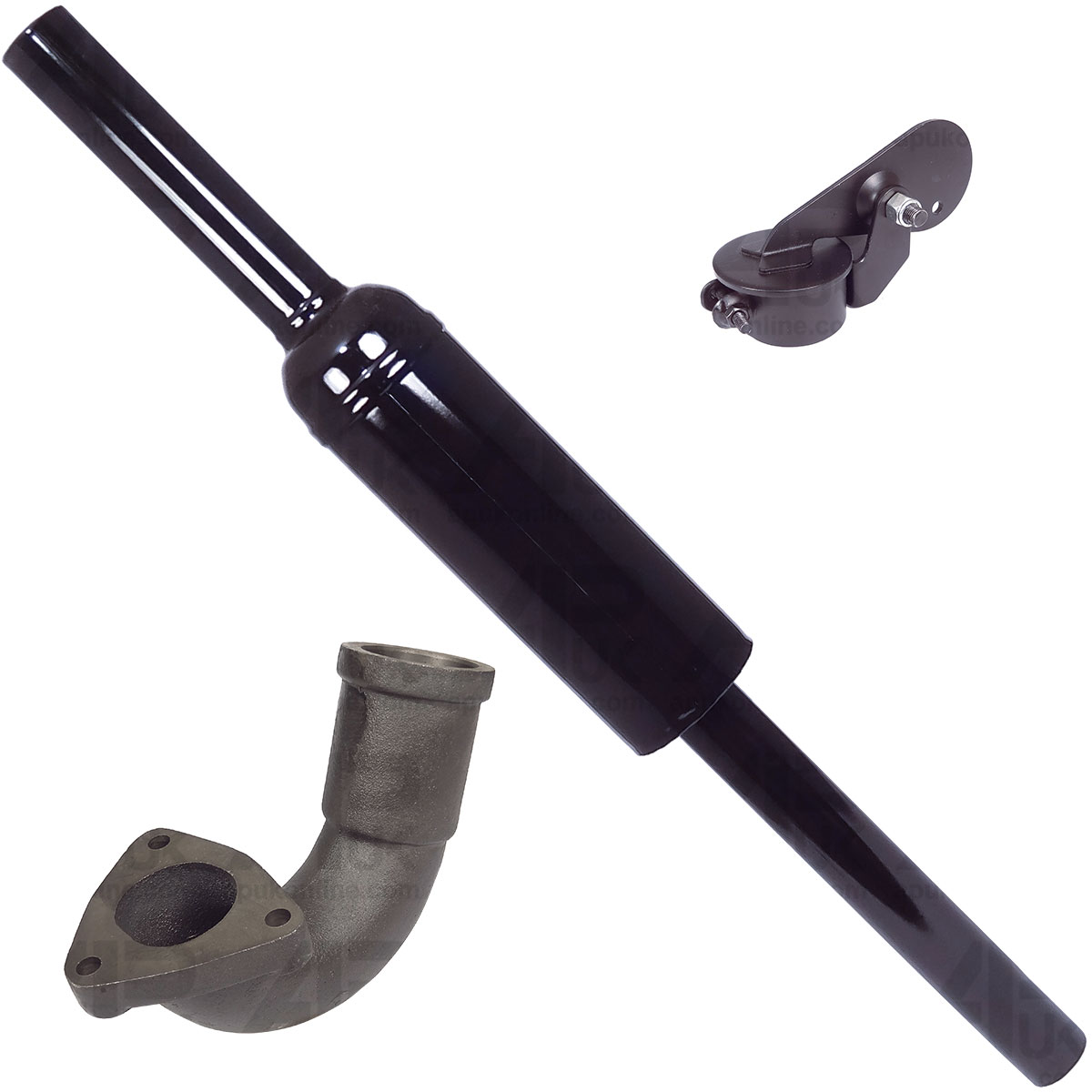 Exhaust Silencer Elbow &amp; Weather Rain Cap for Fordson Power Super Major Tractor