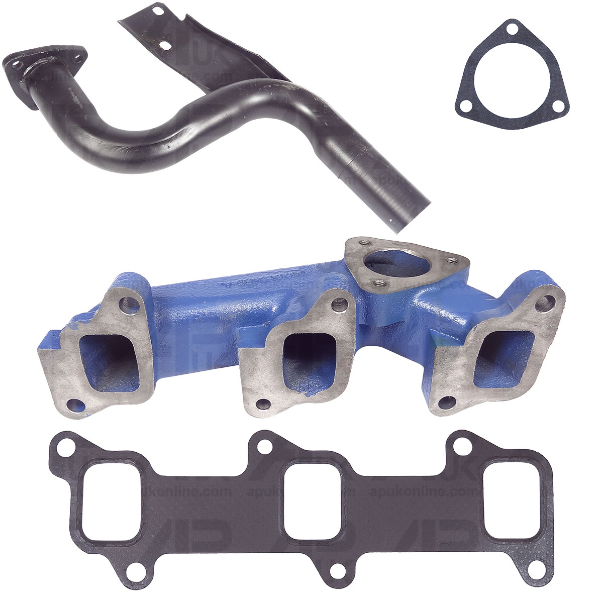 Exhaust Manifold 3 Cylinder &amp; Elbow Kit for Ford 2600 3600 4600 335 2310 Tractor