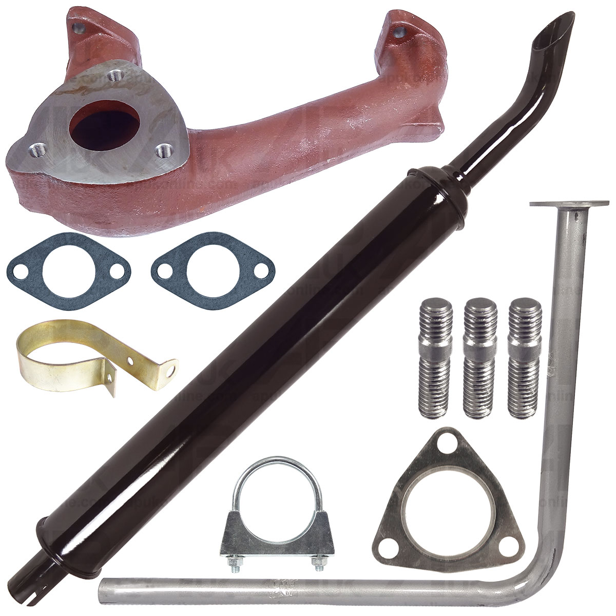 Downswept Exhaust Kit Black A3.152 for Massey Ferguson 35 35X 135 133 Tractor