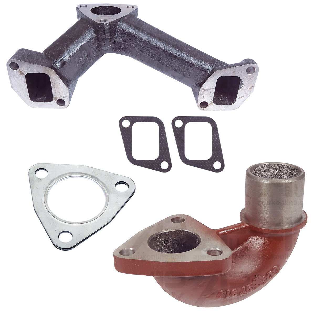 Exhaust Manifold with Elbow &amp; Gasket Kit for Massey Ferguson 165 175 178 Tractor