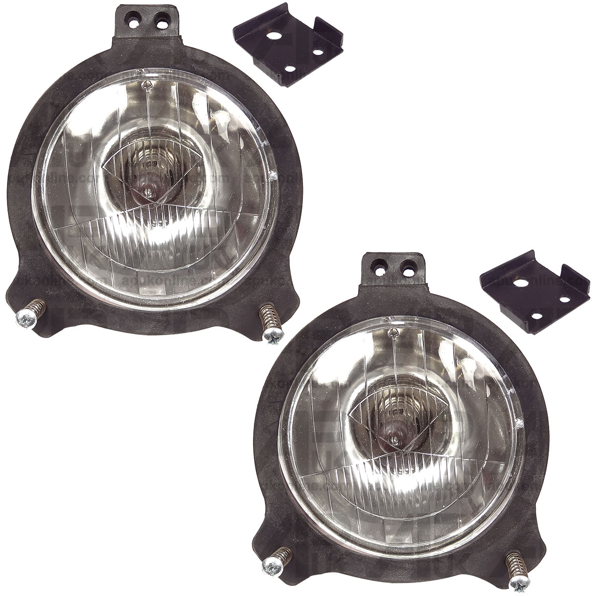 2x Headlight Lamps with Rubber Mounts 4.5&quot; &amp; Bulbs for David Brown 770 Tractor