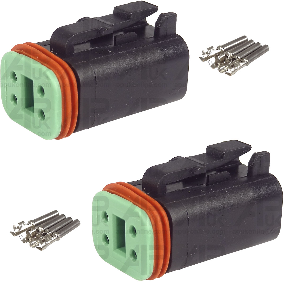 2x Male 4 Pin Connector Plug for Case IH Ford Fordson Massey Ferguson Tractor