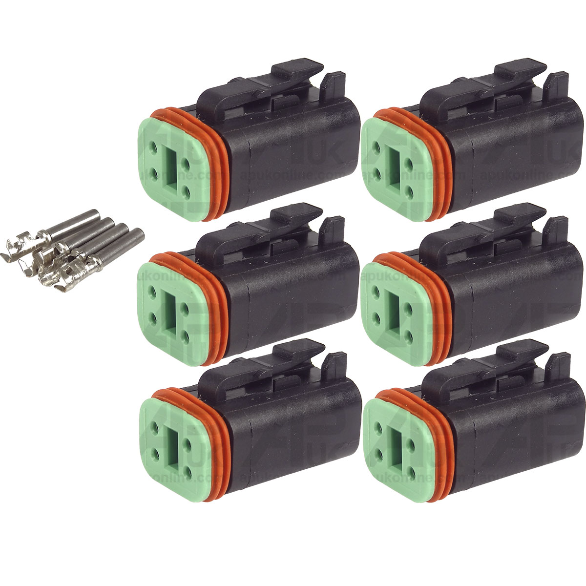 6x Male 4 Pin Connector Plug for Case IH Ford Fordson Massey Ferguson Tractor