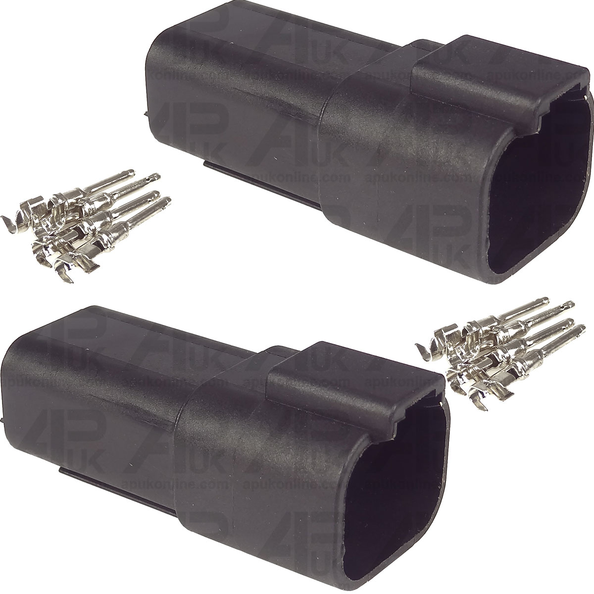 2x Female 4 Pin DT06-4S Wire Wiring Cable Deutsch Type Wedgelock Connector Plug