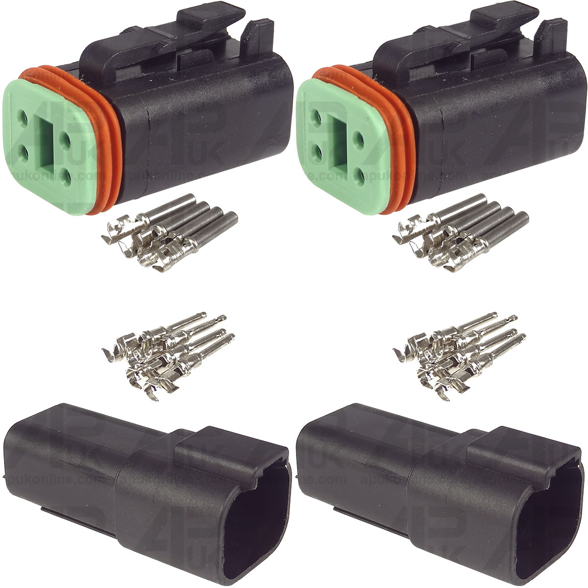 2x Male &amp; Female 4 Pin Connector Plug for Ford Fordson Massey Ferguson Tractor