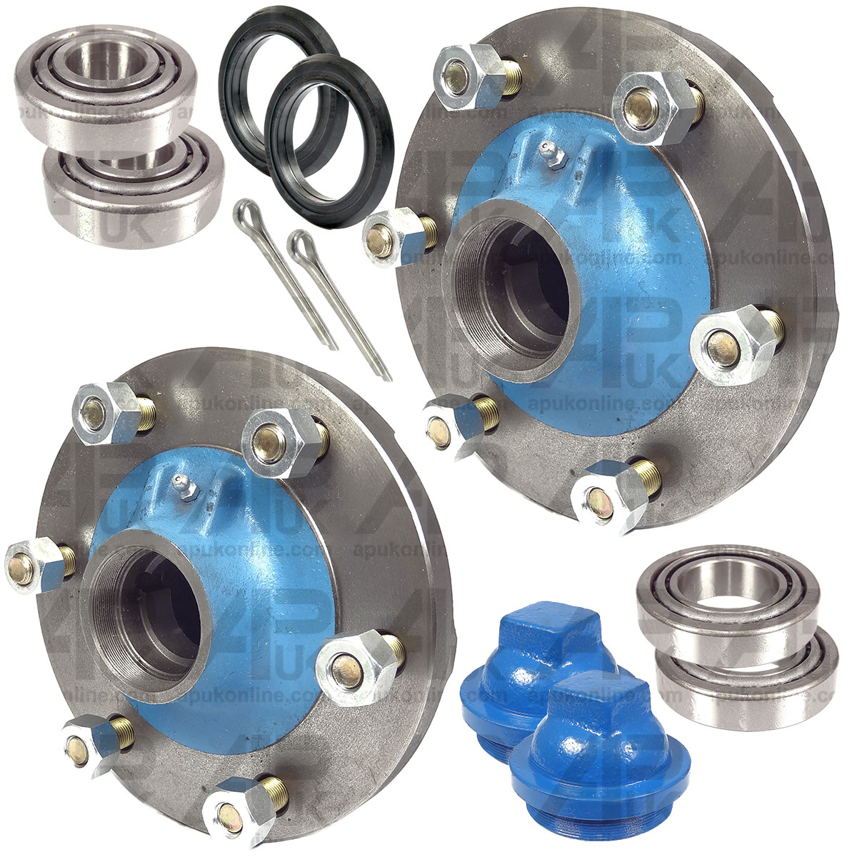 2x Wheel Hub &amp; Bearing Kit for Ford 5030 230 234 334 335 530 530A 532 Tractor